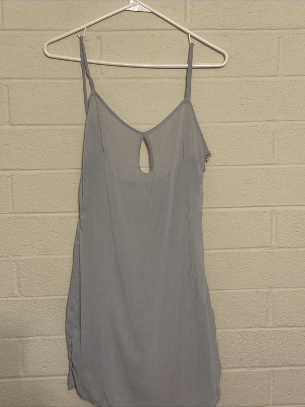 Slate Swim Sheer Keyhole Mini Dress Swim Cover-Up Light Blue/Gray Size S